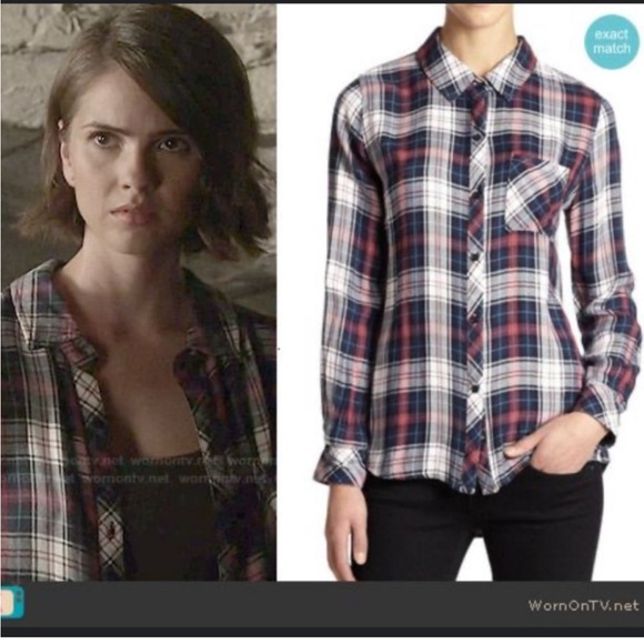 RAILS Hunter long sleeve plaid shirt Malia Tate Teenwolf Sz S - Picture 1 of 15